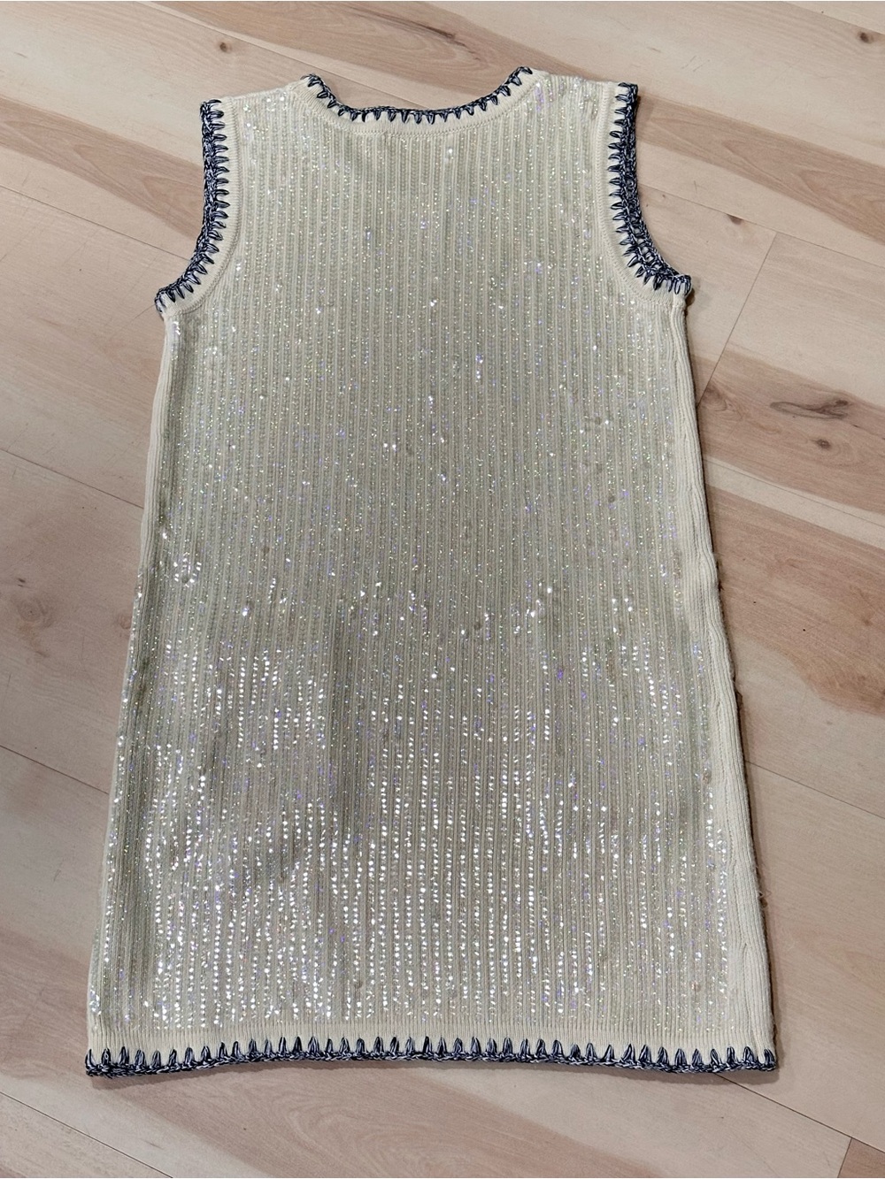 Lalavon Modenaire Sleeveless Sequin Knit Mini Dress Sz S 1960s Preppy sparkle - Picture 11 of 15